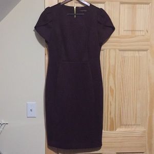 Beautiful Faux Suede Short Sleeve Sheath Dress